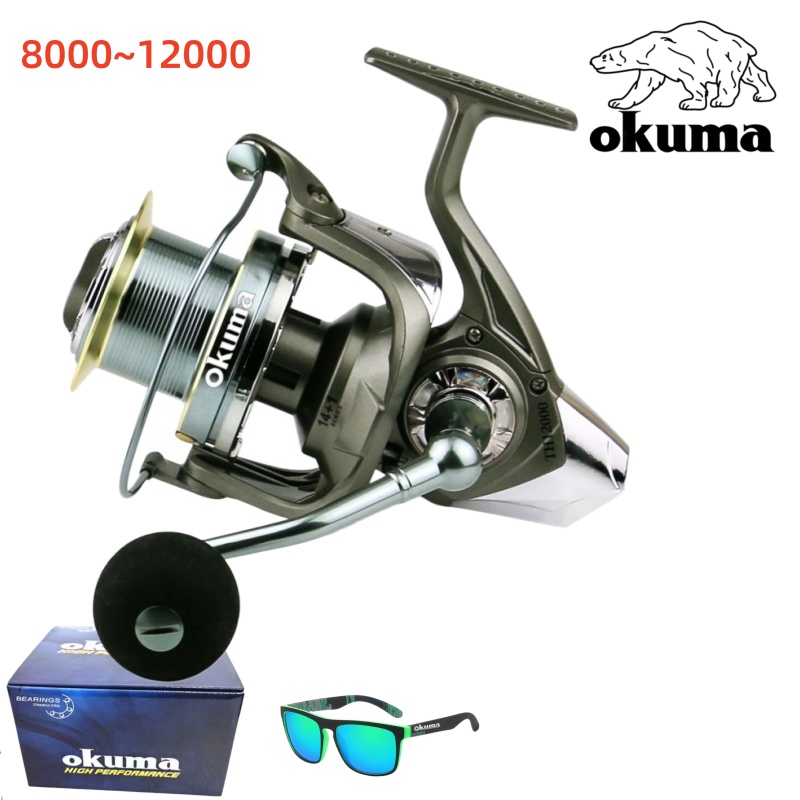 Abu Garcia Reel Max - โอคุม่า อัลตร้า ไลท์สแตนเลสสตีลแบริ่งรอกตกปลาหมุนได้ 8000~12000 แรงต้านสูงสุด 25