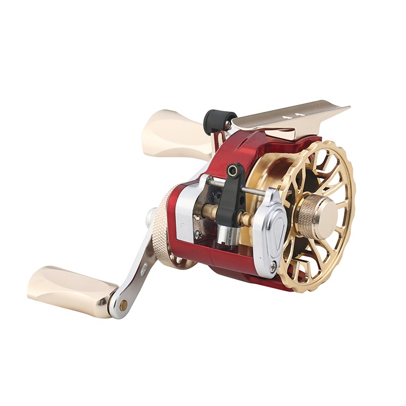 Ice Fishing Reel - รีลตกปลาแบบแพและน้ำแข็ง Red Magic 50 พร้อมวาล์วไมโครลีด รีลแบบตีเหยื่อด้านหน้าสำหรับมือซ้าย