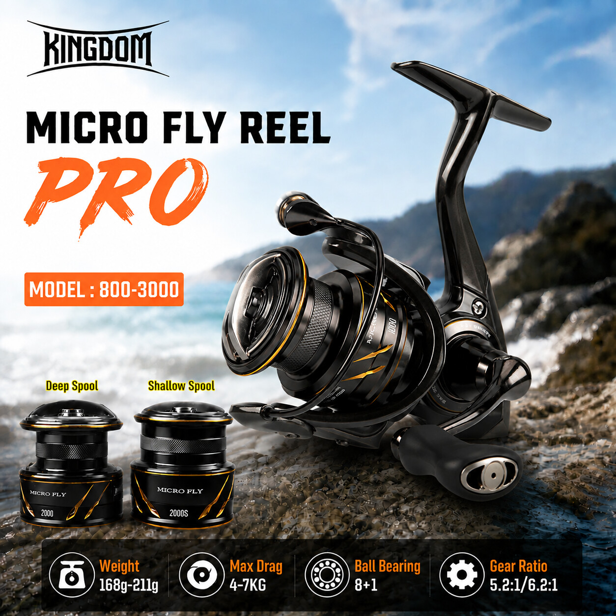 Abu Garcia Reel Max - รอกตกปลา Kingdom Micro Fly Pro รุ่น
