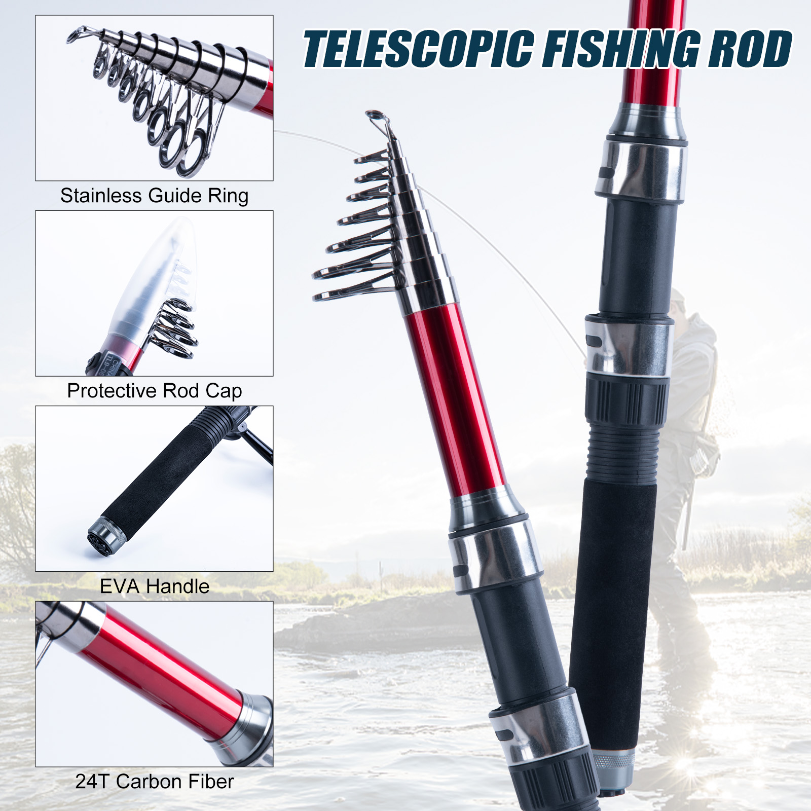 ชุดคันเบ็ดและรอกตกปลาแบบยืดหดไ - Reel Bag บทวิจารณ์และราคา