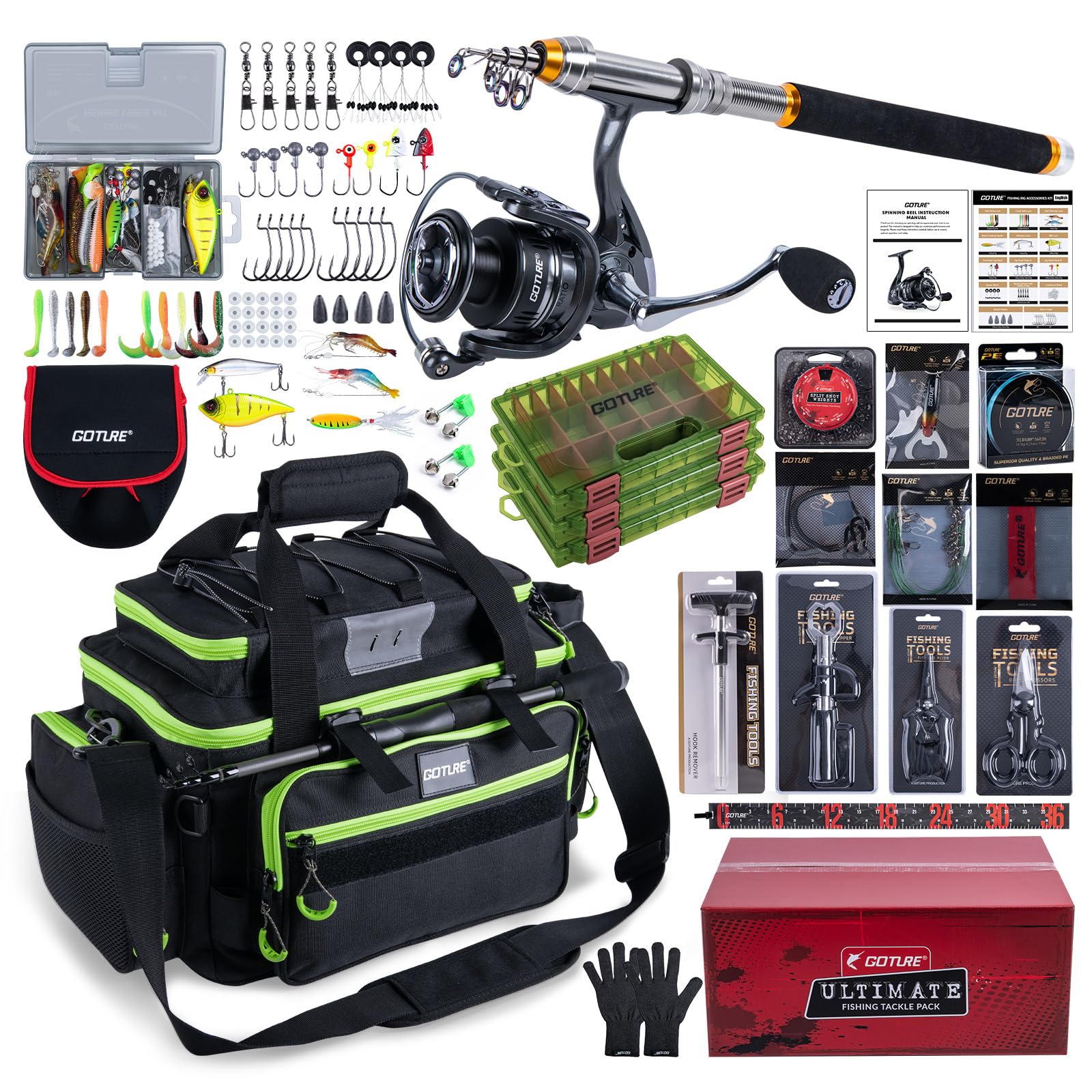 ชุดตกปลาพกพา Goture คันเบ็ดแบบ - Reel Bag บทวิจารณ์และราคา